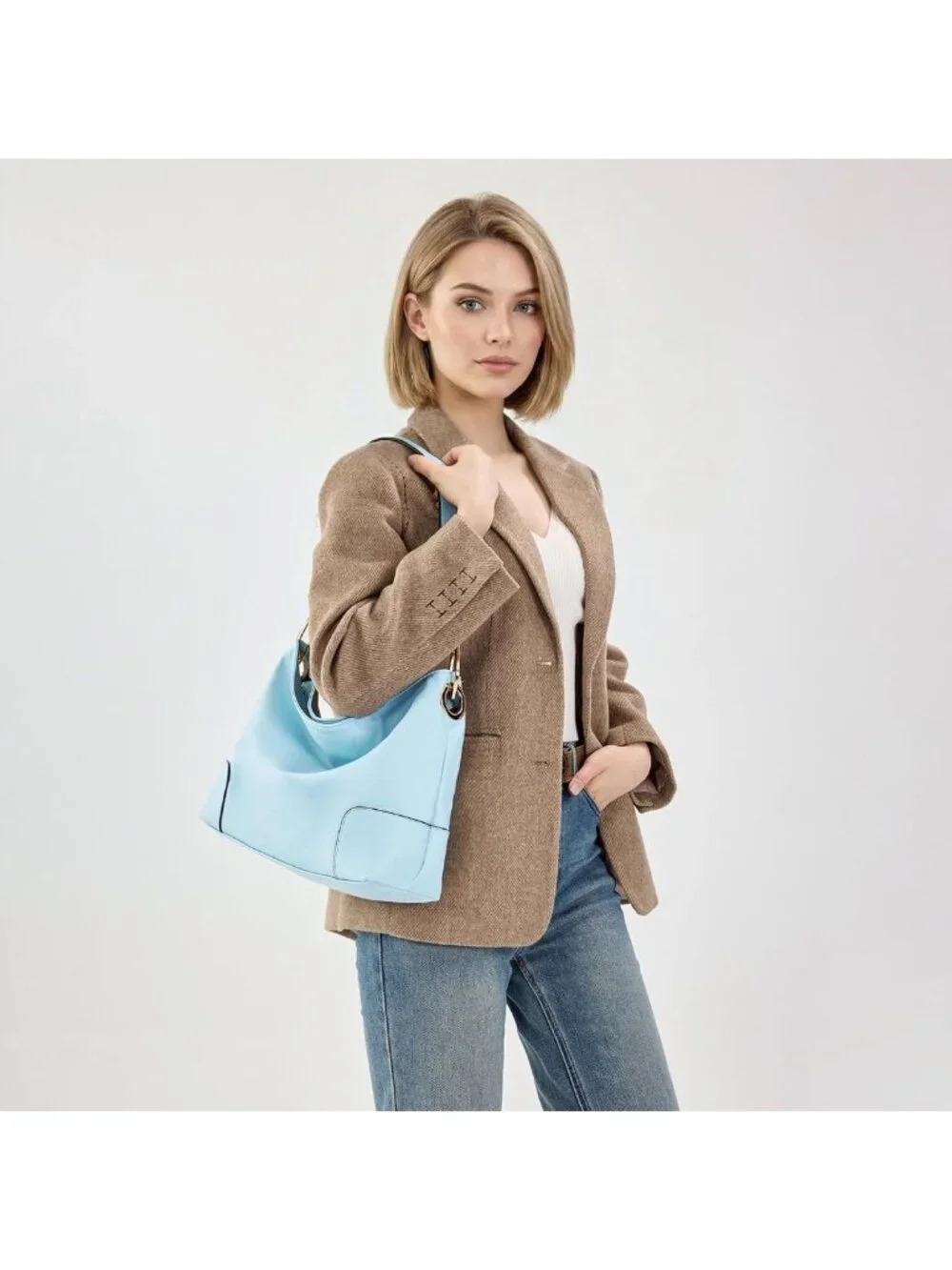 Chic Hobo Bag for Women | Top Handle Satchel Shoulder Purse | Stylish Bucket